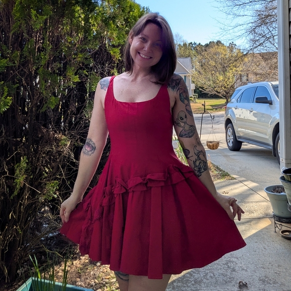 Mustard Seed Dresses & Skirts - Elegant Red Sleeveless Dress